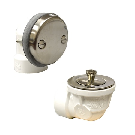 Jones Stephens Chrome Plated Brass One-Hole Lift and Turn Bath Waste Kit, Standard Full Kit, Black Plastic B07057